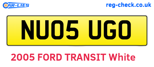 NU05UGO are the vehicle registration plates.