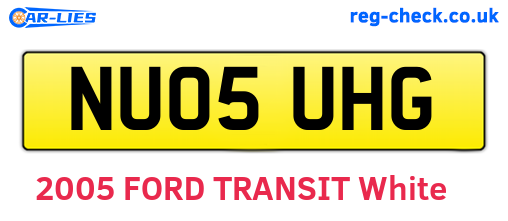 NU05UHG are the vehicle registration plates.