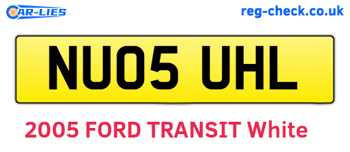 NU05UHL are the vehicle registration plates.