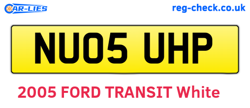 NU05UHP are the vehicle registration plates.