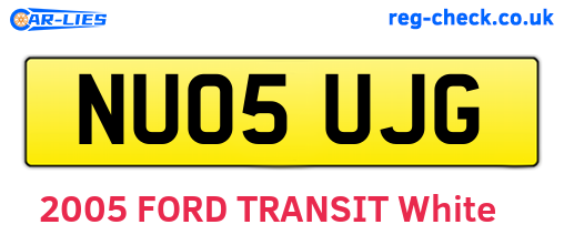 NU05UJG are the vehicle registration plates.
