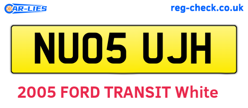 NU05UJH are the vehicle registration plates.
