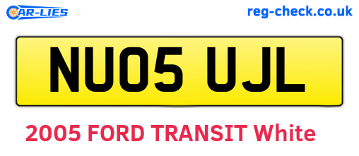NU05UJL are the vehicle registration plates.