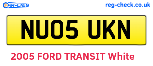 NU05UKN are the vehicle registration plates.