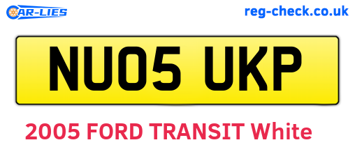 NU05UKP are the vehicle registration plates.