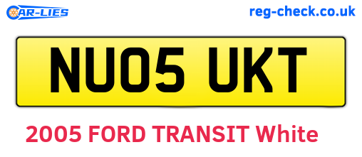 NU05UKT are the vehicle registration plates.