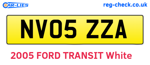 NV05ZZA are the vehicle registration plates.