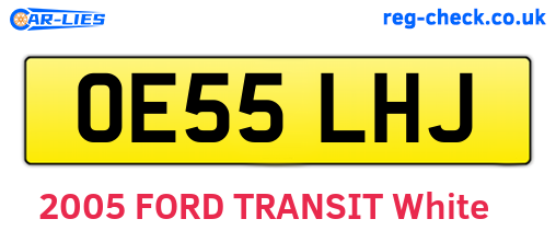 OE55LHJ are the vehicle registration plates.