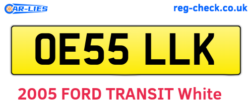 OE55LLK are the vehicle registration plates.