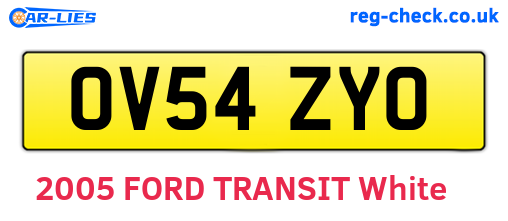 OV54ZYO are the vehicle registration plates.