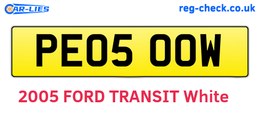 PE05OOW are the vehicle registration plates.