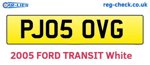 PJ05OVG are the vehicle registration plates.