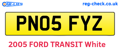 PN05FYZ are the vehicle registration plates.