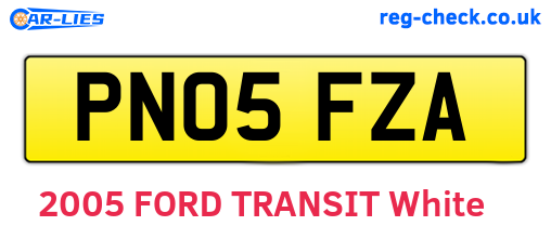 PN05FZA are the vehicle registration plates.