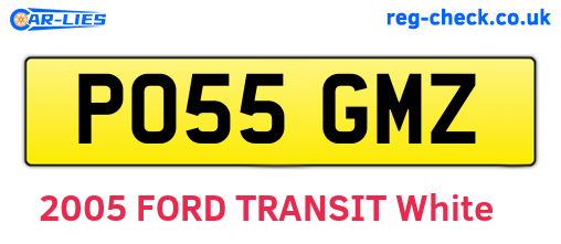 PO55GMZ are the vehicle registration plates.