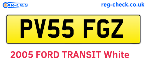 PV55FGZ are the vehicle registration plates.