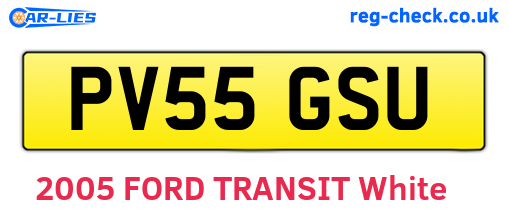PV55GSU are the vehicle registration plates.