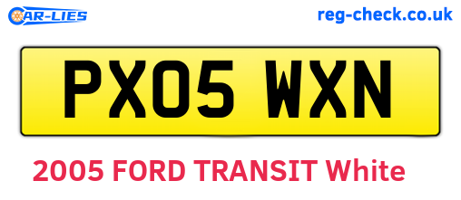 PX05WXN are the vehicle registration plates.