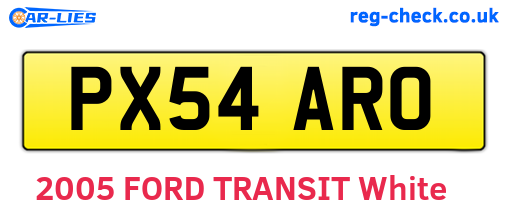 PX54ARO are the vehicle registration plates.