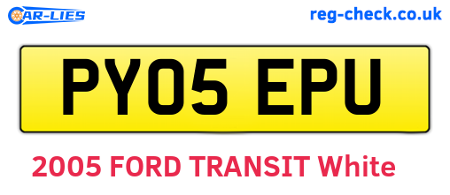 PY05EPU are the vehicle registration plates.