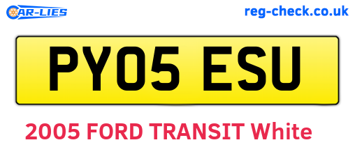 PY05ESU are the vehicle registration plates.