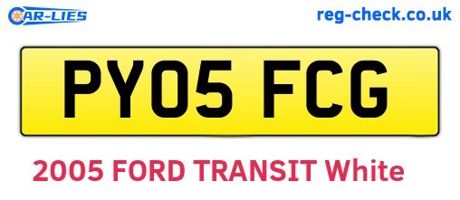 PY05FCG are the vehicle registration plates.