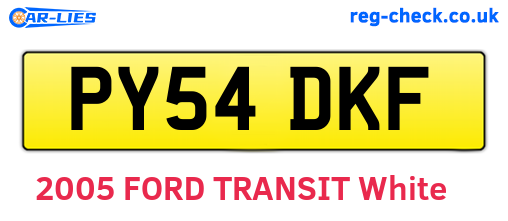 PY54DKF are the vehicle registration plates.