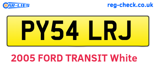 PY54LRJ are the vehicle registration plates.