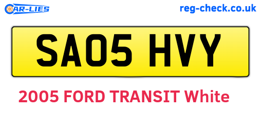 SA05HVY are the vehicle registration plates.