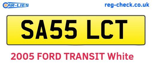 SA55LCT are the vehicle registration plates.