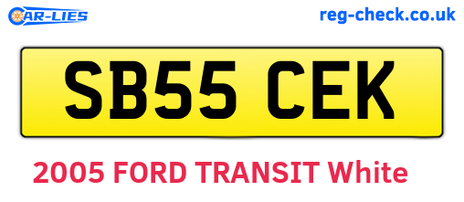 SB55CEK are the vehicle registration plates.