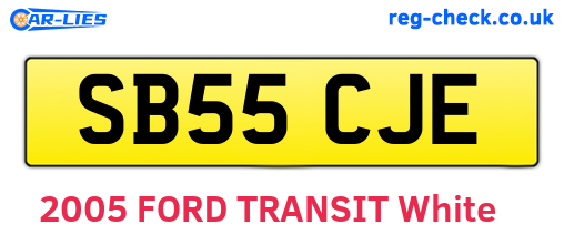 SB55CJE are the vehicle registration plates.