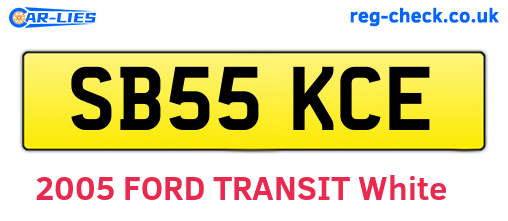 SB55KCE are the vehicle registration plates.