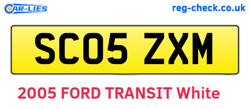 SC05ZXM are the vehicle registration plates.