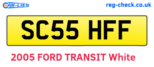 SC55HFF are the vehicle registration plates.