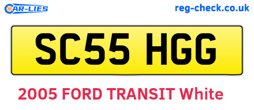 SC55HGG are the vehicle registration plates.