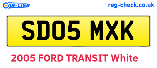 SD05MXK are the vehicle registration plates.