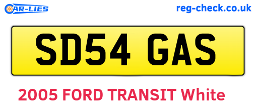 SD54GAS are the vehicle registration plates.