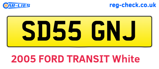 SD55GNJ are the vehicle registration plates.
