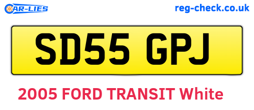 SD55GPJ are the vehicle registration plates.