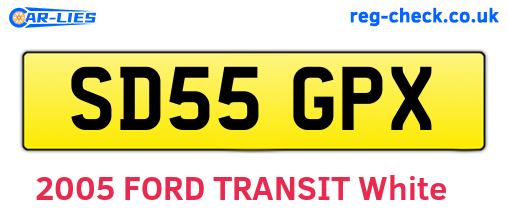 SD55GPX are the vehicle registration plates.