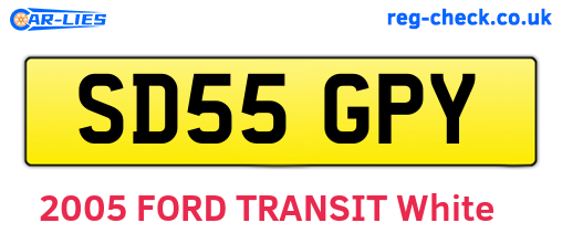 SD55GPY are the vehicle registration plates.