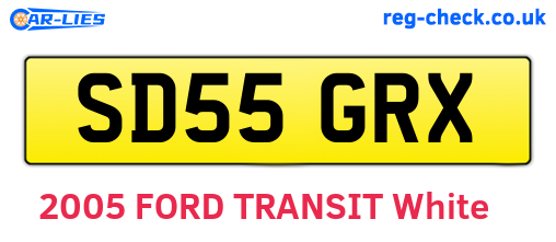 SD55GRX are the vehicle registration plates.