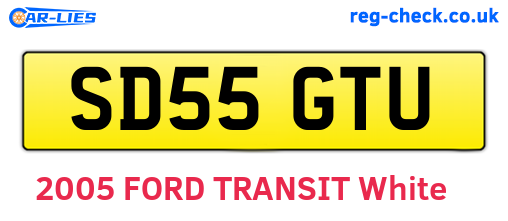 SD55GTU are the vehicle registration plates.