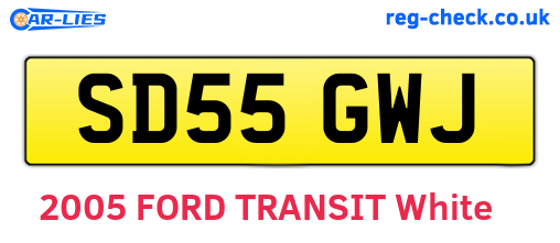 SD55GWJ are the vehicle registration plates.