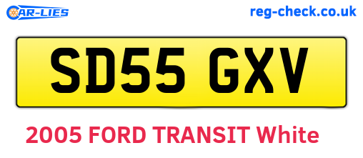 SD55GXV are the vehicle registration plates.