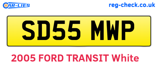 SD55MWP are the vehicle registration plates.