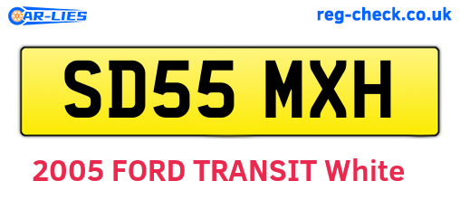 SD55MXH are the vehicle registration plates.