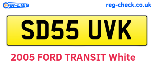 SD55UVK are the vehicle registration plates.