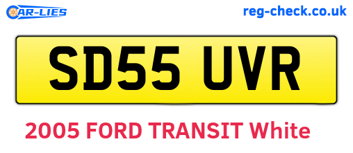 SD55UVR are the vehicle registration plates.